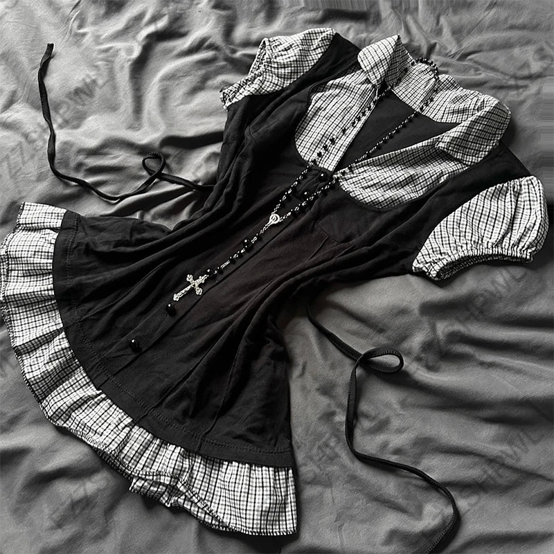 Haut Jirai Kei Femme – Crop Top Gothique Y2K & Harajuku