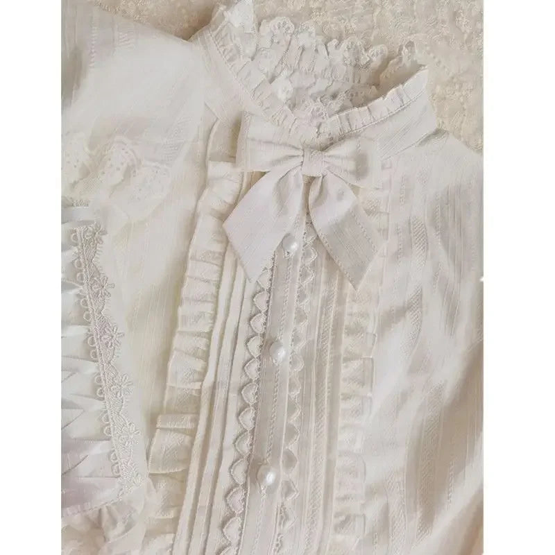 Chemisier Lolita Femme en Coton & Dentelle – Style Vintage