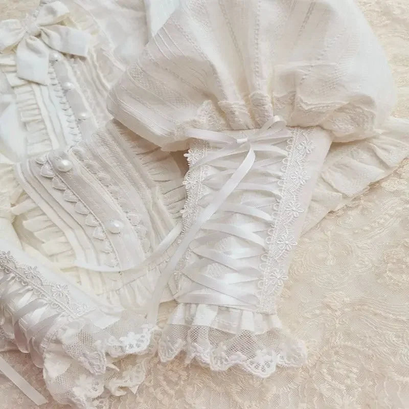 Chemisier Lolita Femme en Coton & Dentelle – Style Vintage