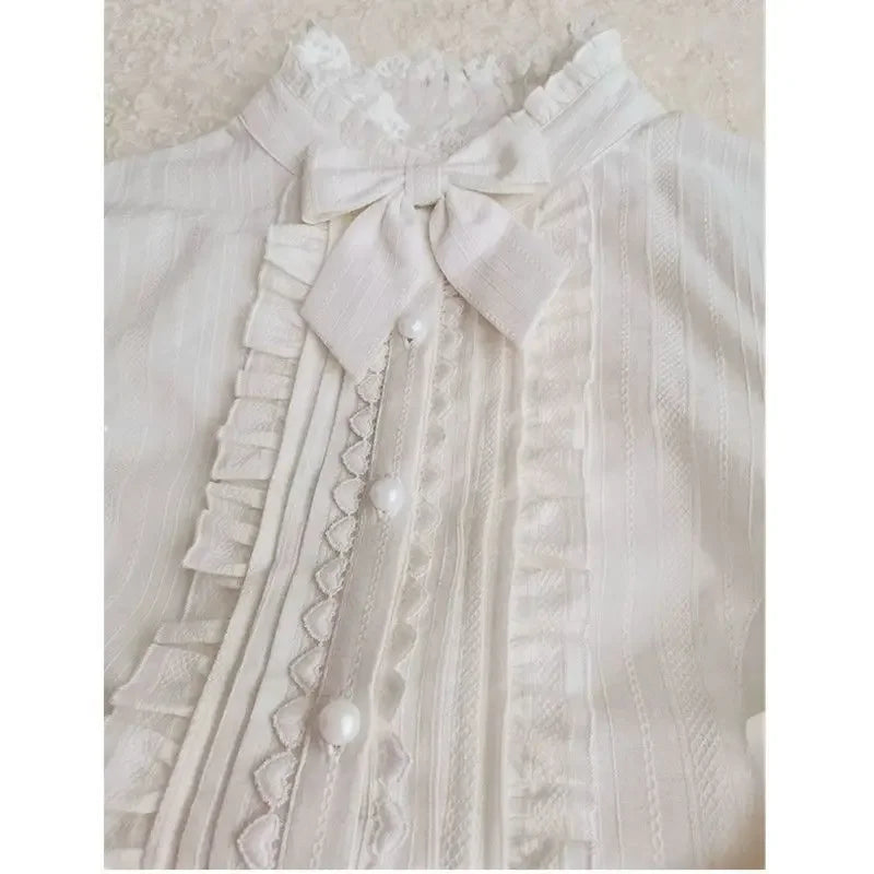 Chemisier Lolita Femme en Coton & Dentelle – Style Vintage
